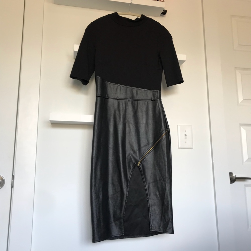 Black Faux Leather Skirt